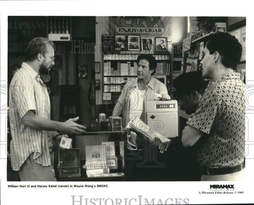 1995 Press Photo William Hurt and Harvey Keitel in Wayne Wang&#39;s Smoke- Historic Images