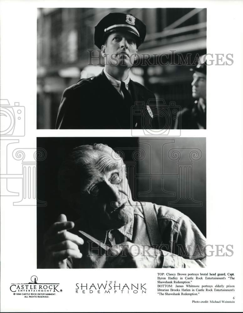 1994 Press Photo Clancy Brown and James Whitmore in &quot;The Shawshank Redemption&quot;- Historic Images