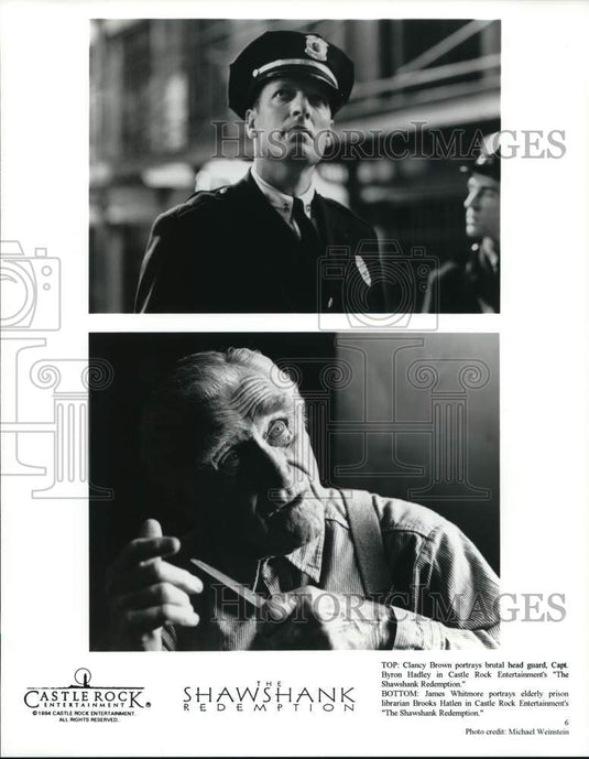 1994 Press Photo Clancy Brown and James Whitmore in "The Shawshank Redemption"- Historic Images