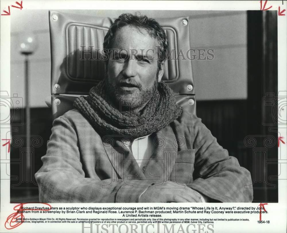 1981 Press Photo Richard Dreyfuss stars in &quot;Whose Life is it, Anyway?&quot;- Historic Images