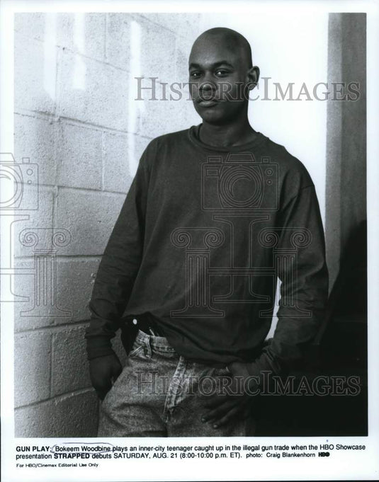 1993 Press Photo Bokeem Woodbine starring in "Strapped" - lrp56685- Historic Images