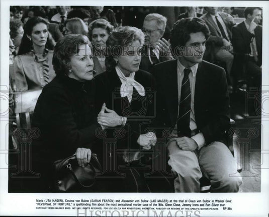 1990 Press Photo Uta Hagen, Sarah Fearon & Jan Mager in "Reversal Of Fortune"- Historic Images