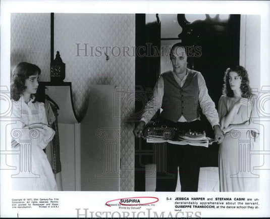 1977 Press Photo Jessica Harper, Stefania Casini in a scene from "Suspira"- Historic Images