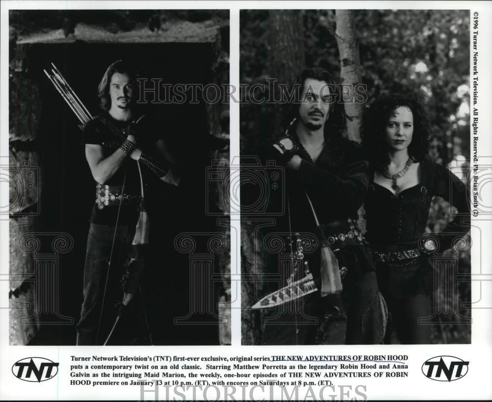 1997 Press Photo Matthew Porretta, Anna Gavin &quot;The New Adventures of Robin Hood&quot;- Historic Images