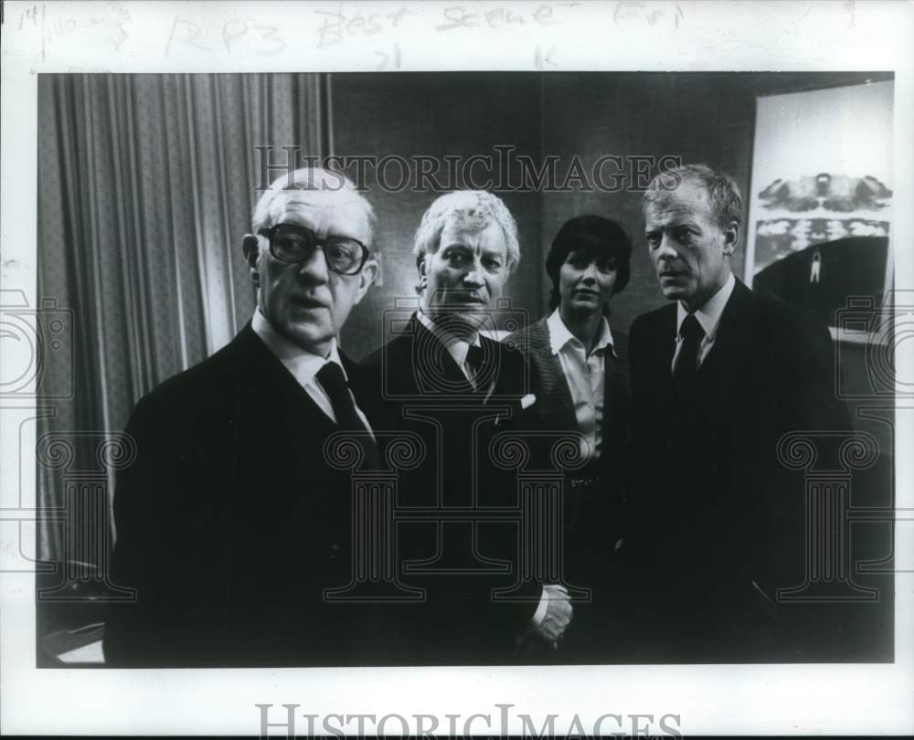 1986 Press Photo The cast in a scene from &quot;Smiley&#39;s People,&quot; on PBS. - lrp62505- Historic Images