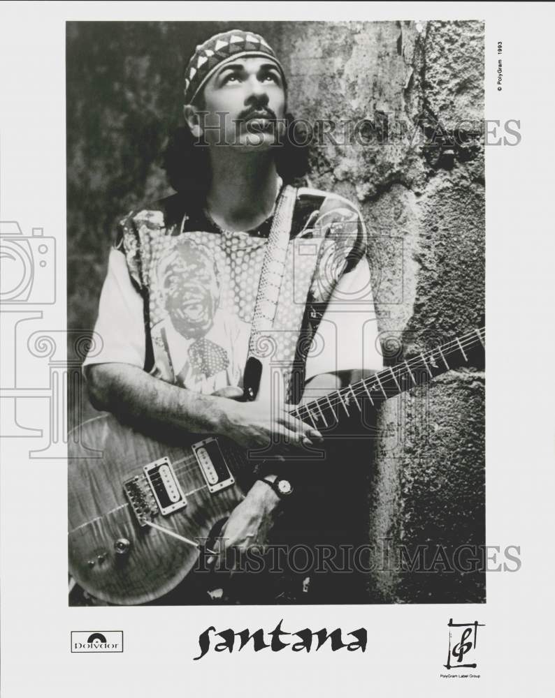 1993 Press Photo Carlos Santana of Santana, Latin blues-rock band. - lrp65030- Historic Images