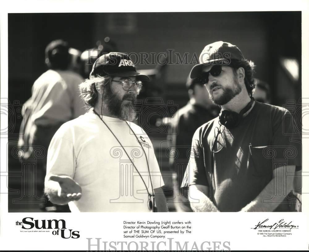 1995 Press Photo Kevin Dowling &amp; Geoff Burton on &quot;The Sum of Us&quot; Movie Set- Historic Images