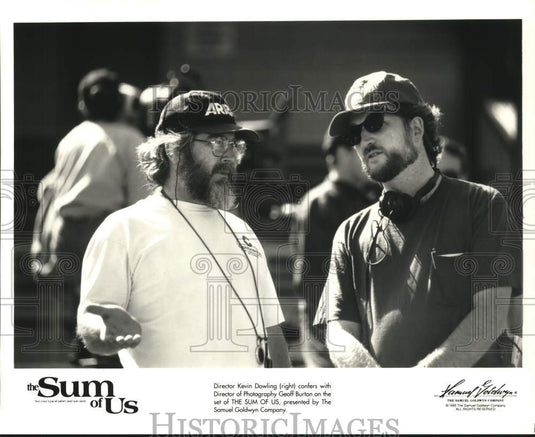 1995 Press Photo Kevin Dowling & Geoff Burton on "The Sum of Us" Movie Set- Historic Images