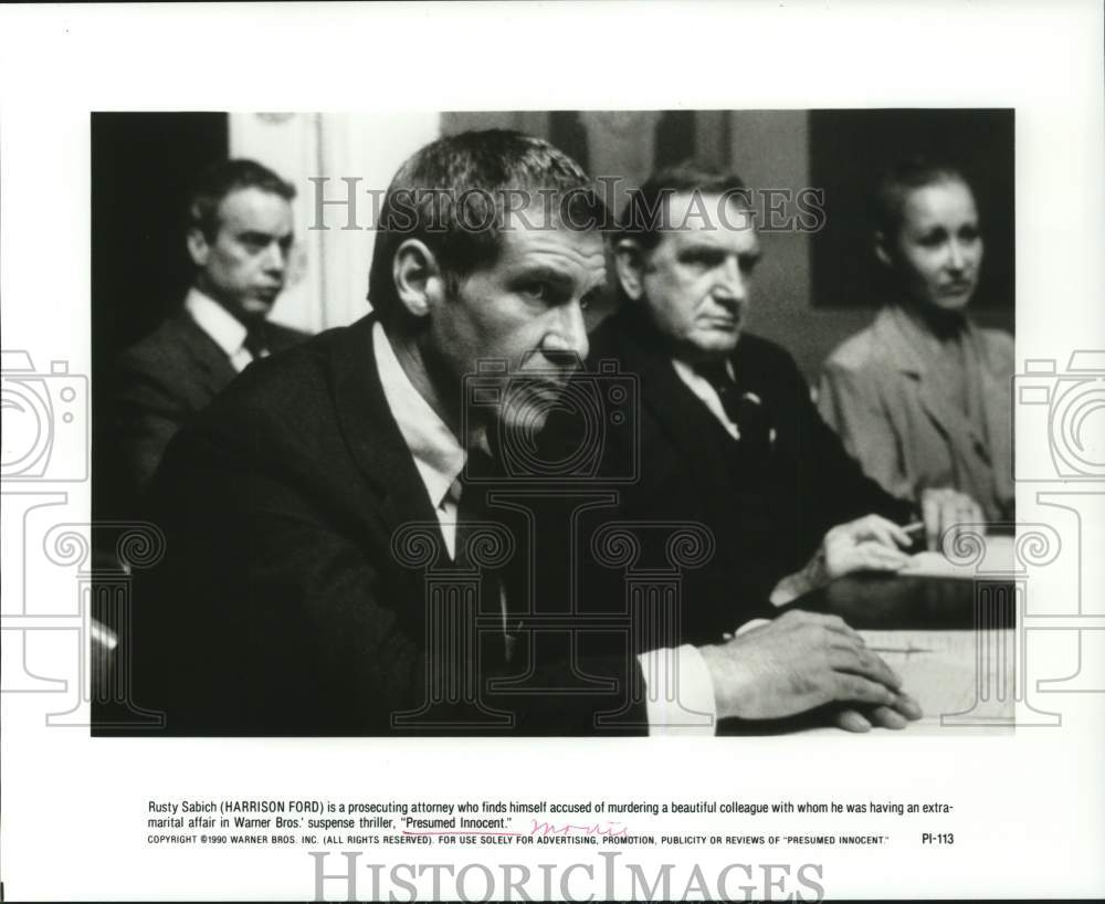 1990 Press Photo Actor Harrison Ford in &quot;Presumed Innocent&quot; Movie - lrp67609- Historic Images