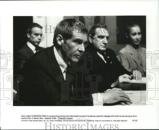 1990 Press Photo Actor Harrison Ford in "Presumed Innocent" Movie - lrp67609- Historic Images