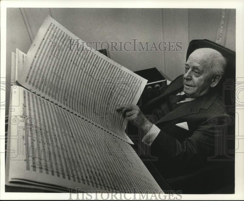 1979 Press Photo Conductor Eugene Ormandy at Home in Philadelphia Apartment- Historic Images