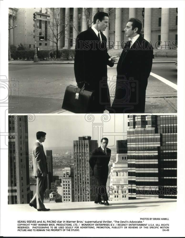 1997 Press Photo Keanu Reeves & Al Pacino in "The Devil's Advocate" Movie- Historic Images