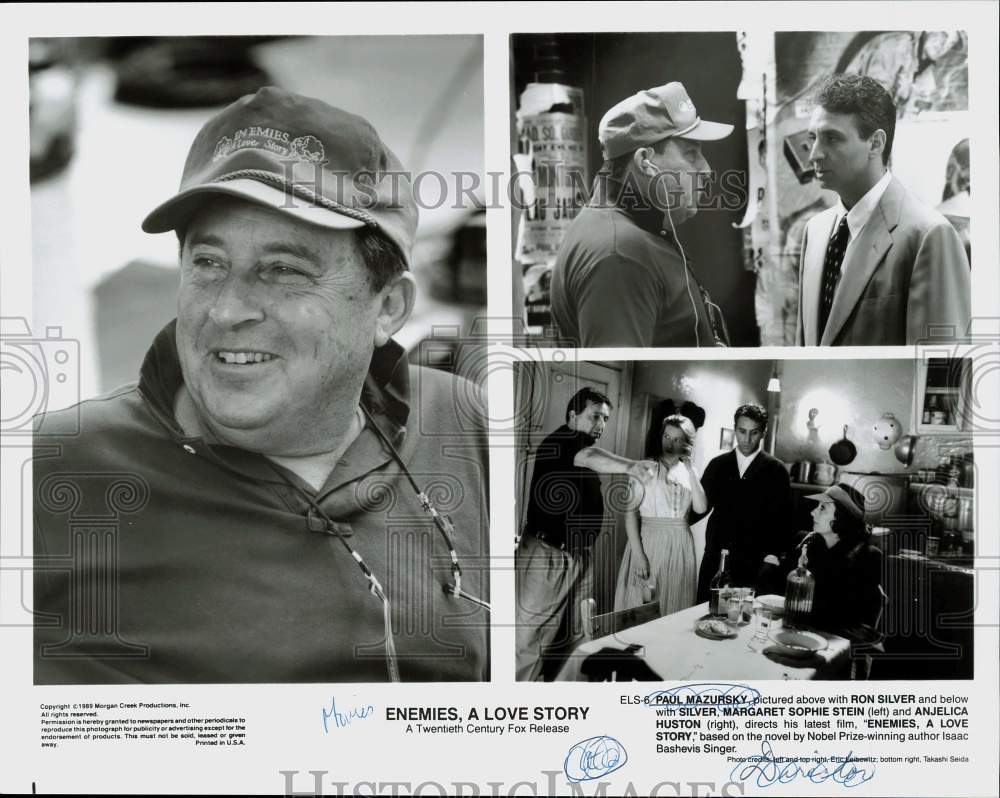 1989 Press Photo Paul Mazursky &amp; Stars on &quot;Enemies, A Love Story&quot; Movie Set- Historic Images