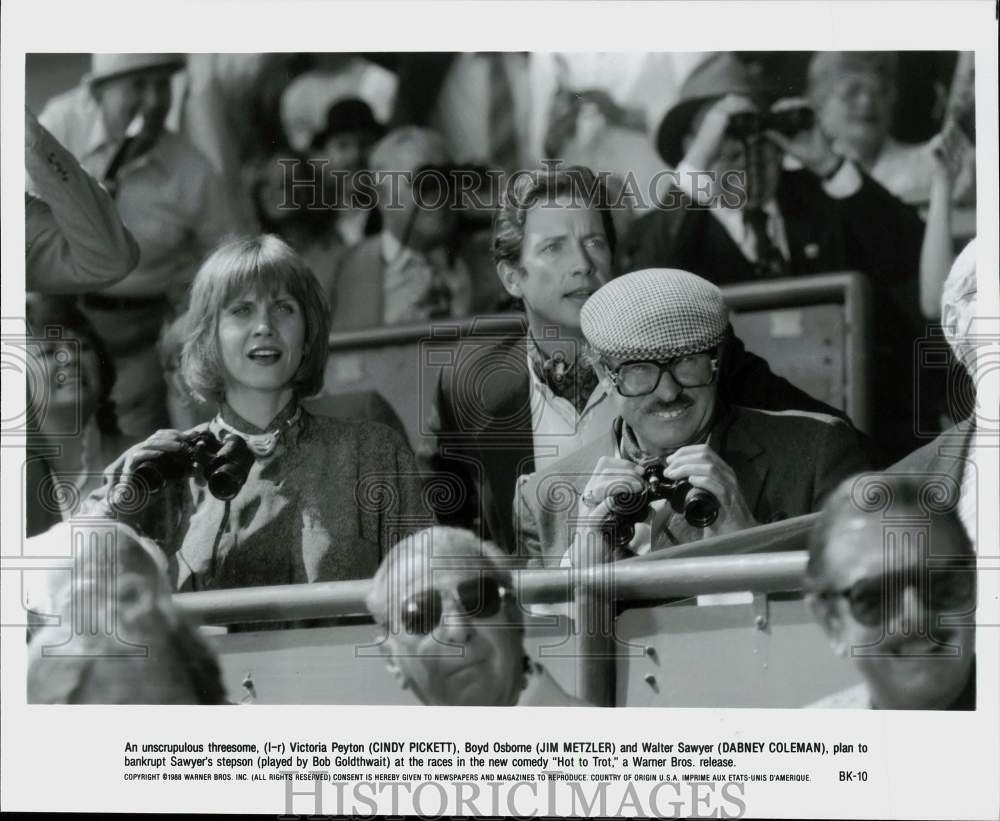 1988 Press Photo Cindy Pickett, Jim Metzler, Dabney Coleman in &quot;Hot to Trot&quot;- Historic Images