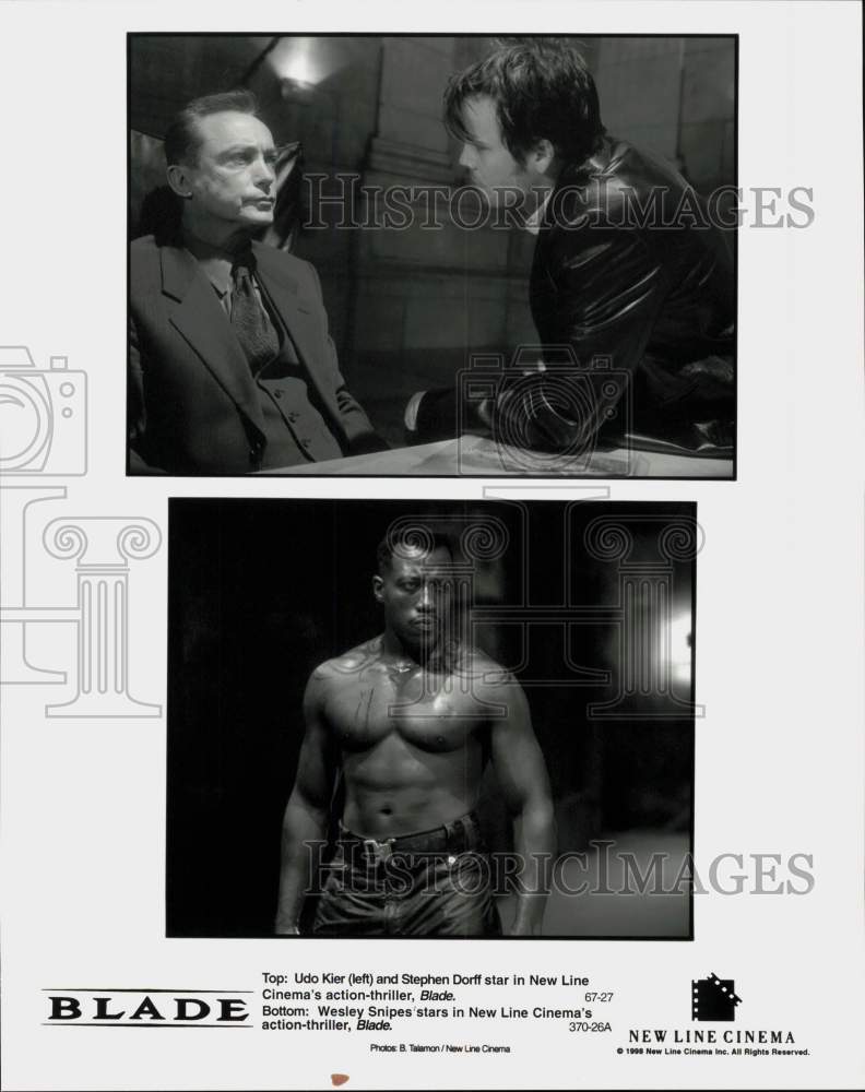 1998 Press Photo Udo Kier, Stephen Dorff, Wesley Snipes in &quot;Blade&quot; Movie- Historic Images