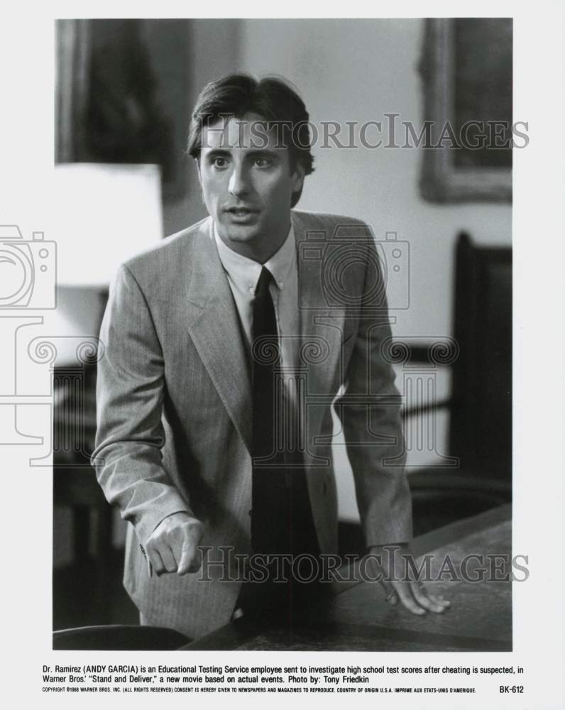 1988 Press Photo Andy Garcia in &quot;Stand and Deliver&quot; - lrp83959- Historic Images