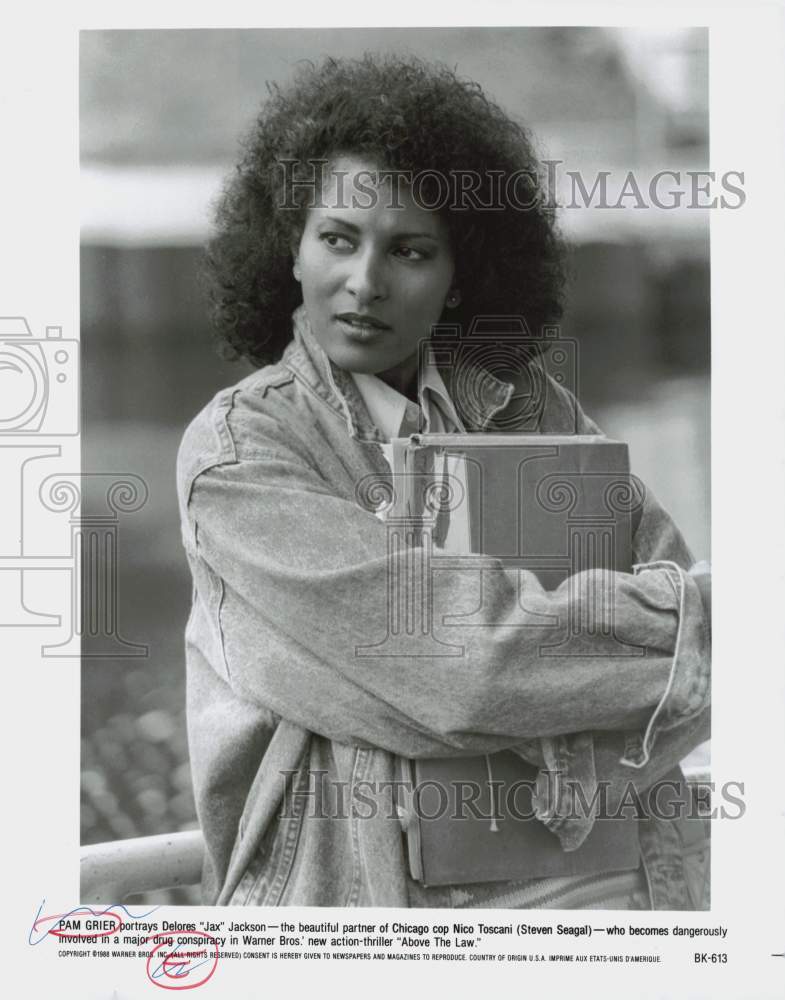 1988 Press Photo Pam Grier stars in &quot;Above The Law&quot; - lrp83985- Historic Images