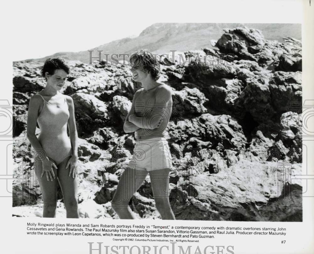 1982 Press Photo Molly Ringwald and Sam Robards in &quot;Tempest&quot; - lrp84032- Historic Images