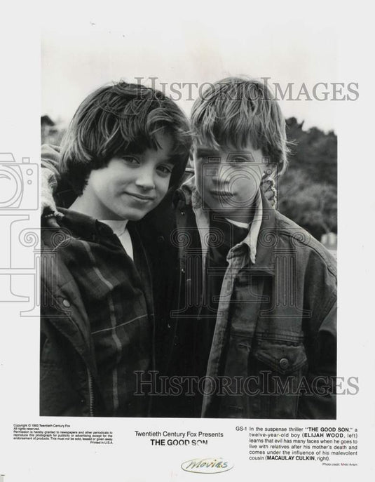 1993 Press Photo Elijah Wood and Macaulay Culkin star in "The Good Son"- Historic Images
