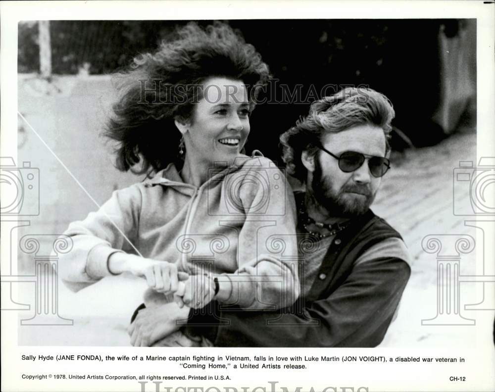 1978 Press Photo Actors Jane Fonda &amp; Jon Voight in &quot;Coming Home&quot; Movie- Historic Images