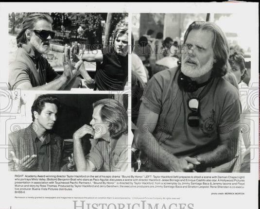 1993 Press Photo Director Taylor Hackford on "Bound by Honor" Movie Set- Historic Images