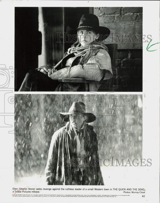 1995 Press Photo Sharon Stone in "The Quick and the Dead" Movie - lrp89401- Historic Images