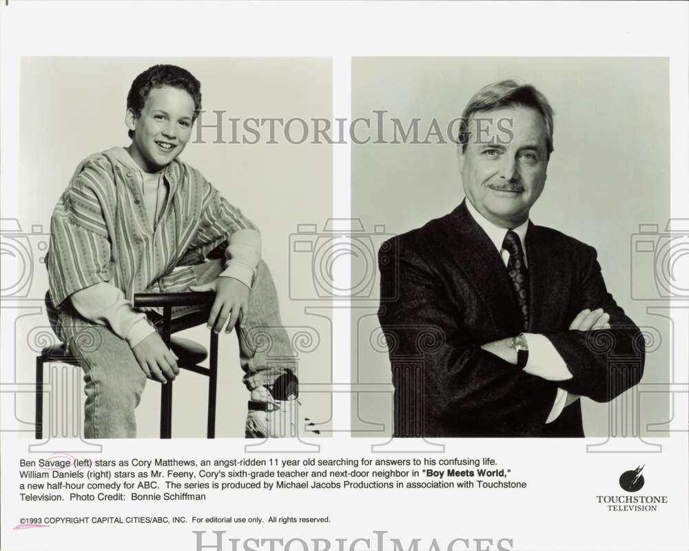 1993 Press Photo Ben Savage &amp; William Daniels on &quot;Boy Meets World&quot; - lrp91864- Historic Images