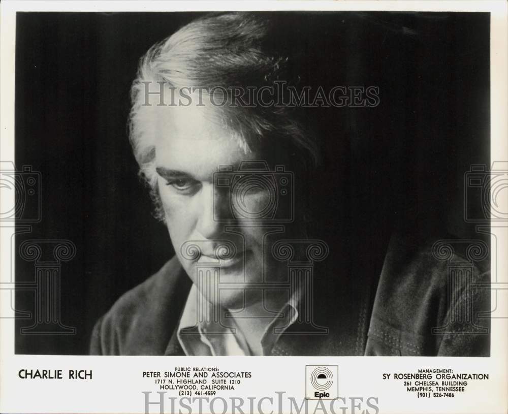 Press Photo Singer Charlie Rich - lrp92967- Historic Images