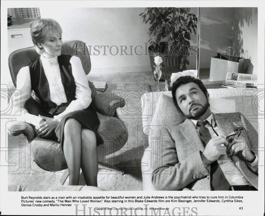 1983 Press Photo Burt Reynolds, Julie Andrews in "The Man Who Loved Women"- Historic Images