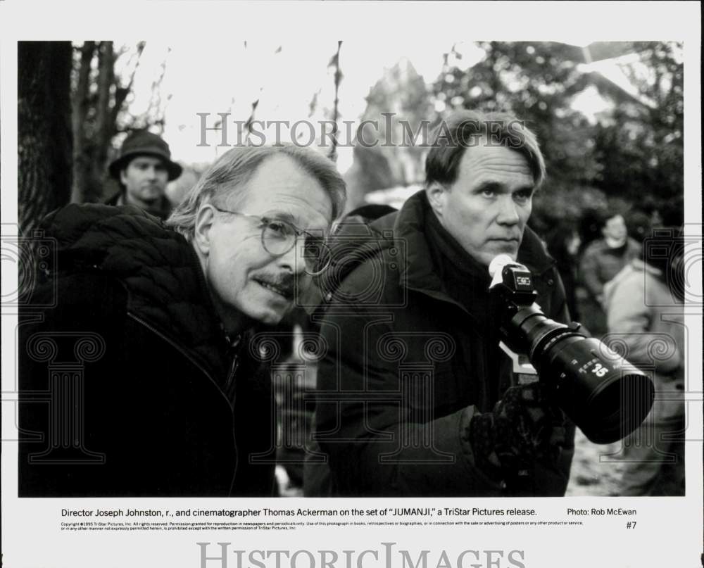 1995 Press Photo Joseph Johnston, Thomas Ackerman on &quot;Jumanji&quot; Movie Set- Historic Images