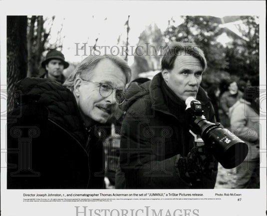 1995 Press Photo Joseph Johnston, Thomas Ackerman on "Jumanji" Movie Set- Historic Images