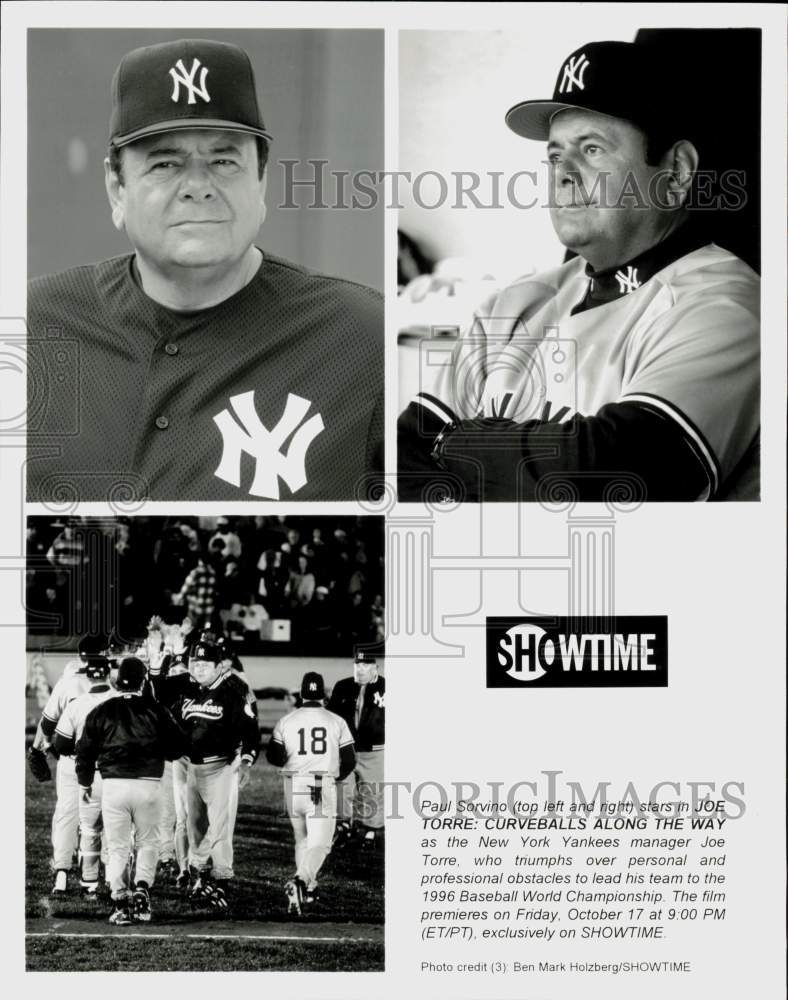 1997 Press Photo Paul Sorvino in &quot;Joe Torre: Curveballs Along The Way&quot; Film- Historic Images