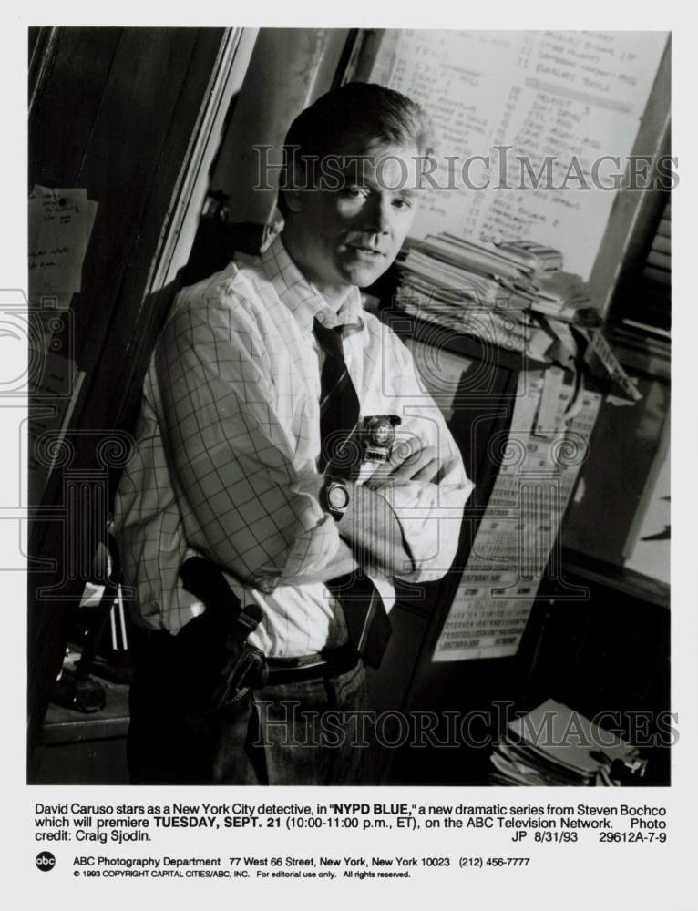 1993 Press Photo Actor David Caruso in &quot;NYPD Blue&quot; - lrp97583- Historic Images