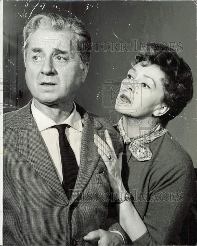 1962 Press Photo Actors Nancy Kelly, Claude Dauphin in &quot;Giants, Sons of Giants&quot;- Historic Images