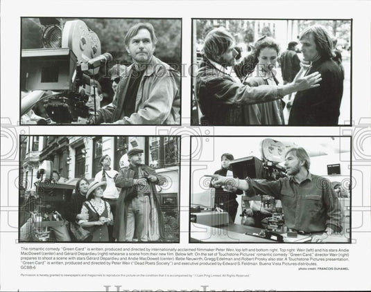 Press Photo Director Peter Weir & Stars on "Green Card" Movie Set - lrp99869- Historic Images