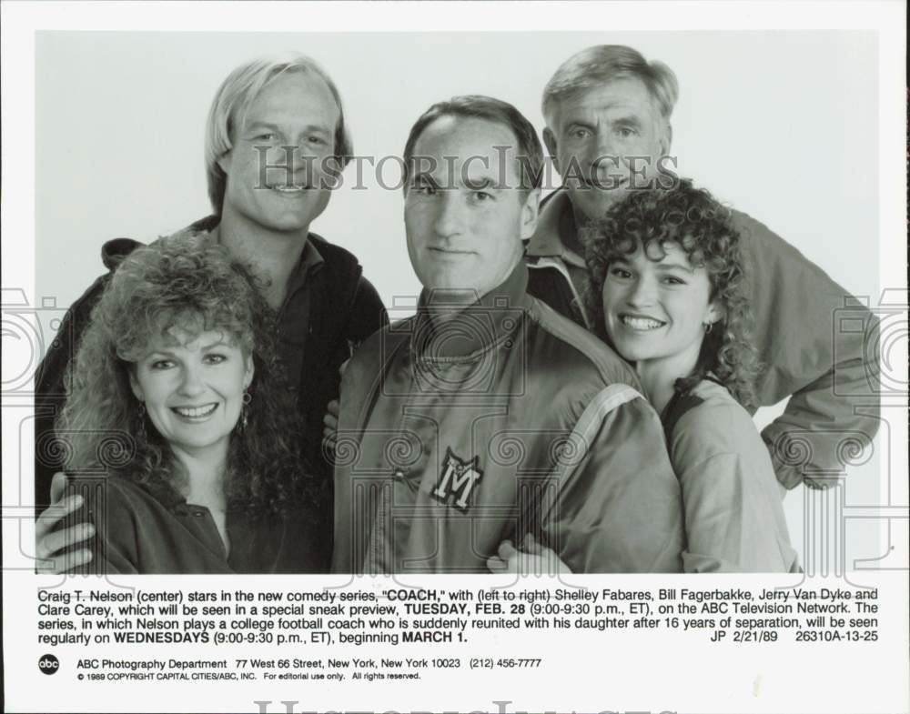 1989 Press Photo &quot;Coach&quot; TV Show Cast Members - lrq00546- Historic Images