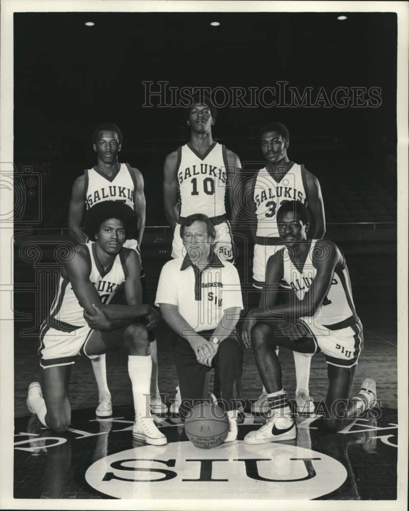 Press Photo Group of five Georgians on Southern Illinois Roster - lrs04415- Historic Images