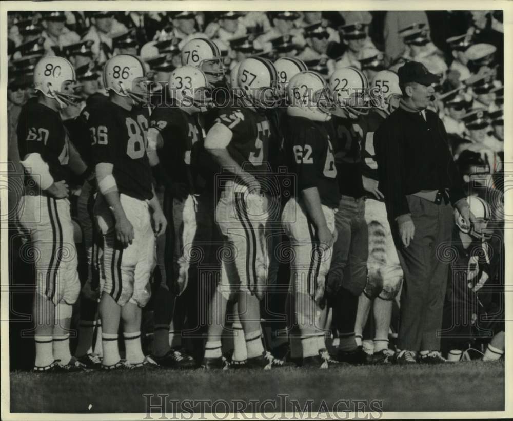 1965 Press Photo Coach Bob Bossons during the Gopher-Michigan football game- Historic Images