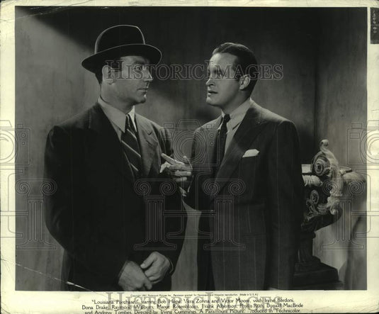 1942 Press Photo boxer Maxie Rosenbloom and Bob Hope in "Louisiana Purchase"- Historic Images