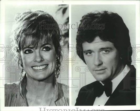 1987 Press Photo Linda Gray, Patrick Duffy in "Thanksgiving Day Parade"- Historic Images