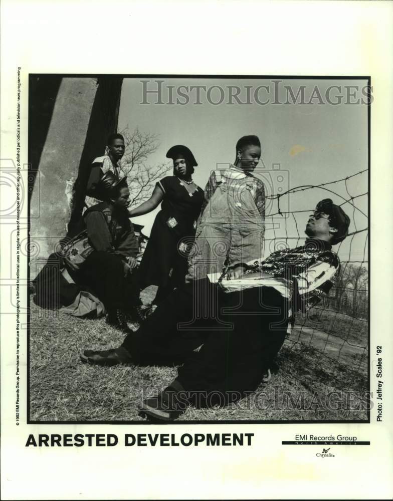 1992 Press Photo Arrested Development Challenges Politics &amp; Aesthetic of Rap- Historic Images