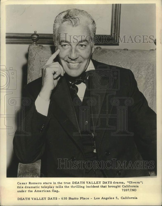 1973 Press Photo Cesar Romero stars in true story "Olvera" - lrx04558- Historic Images