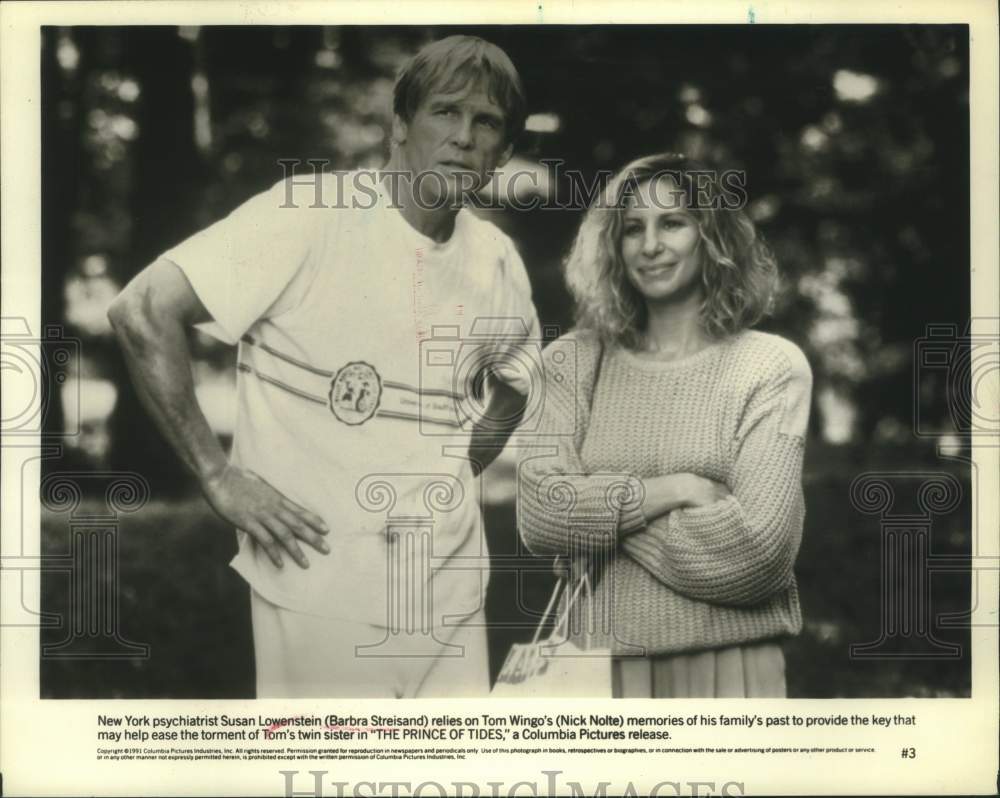 1992 Press Photo Barbra Streisand and Nick Nolte Star in &quot;The Prince of Tides&quot;- Historic Images