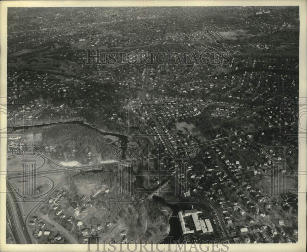 1966 Press Photo Aerial view of Charles River Watershed, Newton, Massachusetts- Historic Images