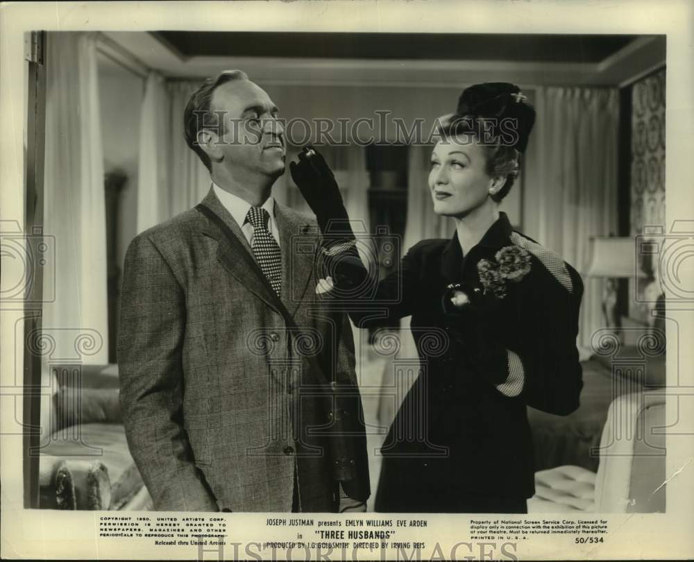 1951 Press Photo Eve Arden and Howard de Silva in &quot;Three Husbands&quot; - lrx28783- Historic Images