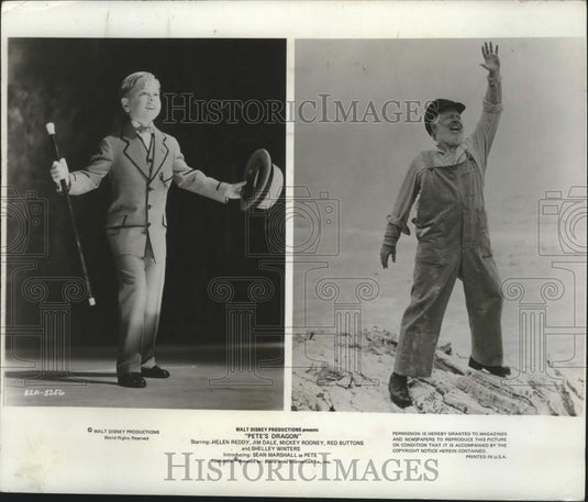 1977 Press Photo singing & dancing actor Mickey Rooney as child and as adult- Historic Images