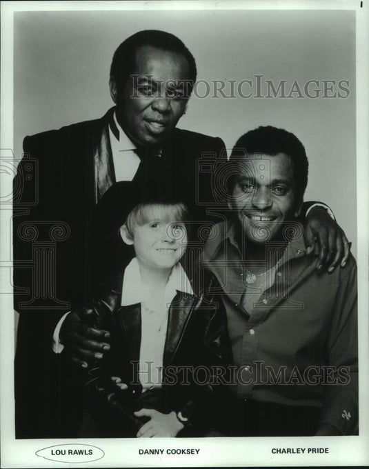 1987 Press Photo singers Lou Rawls, Danny Cooksey, and Charley Pride - lrx33921- Historic Images