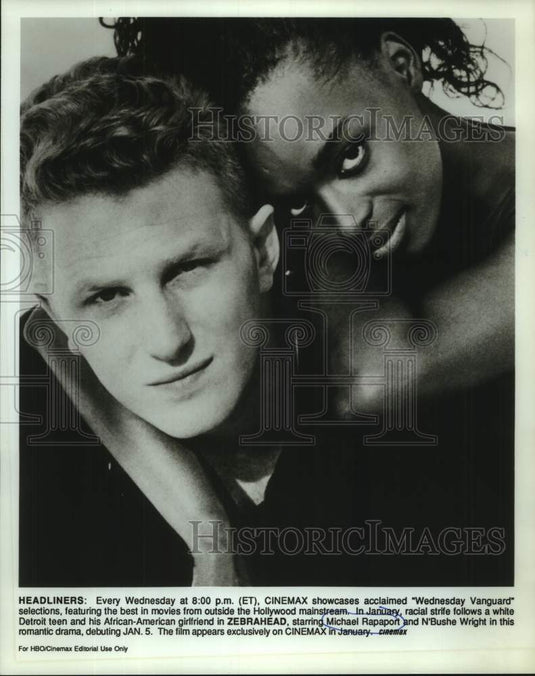 1993 Press Photo Michael Rapaport and N'Bushe Wright star in "Zebrahead"- Historic Images