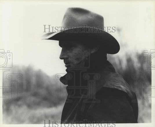 1988 Press Photo Actor in western setting in "Far North" - lrx38535- Historic Images