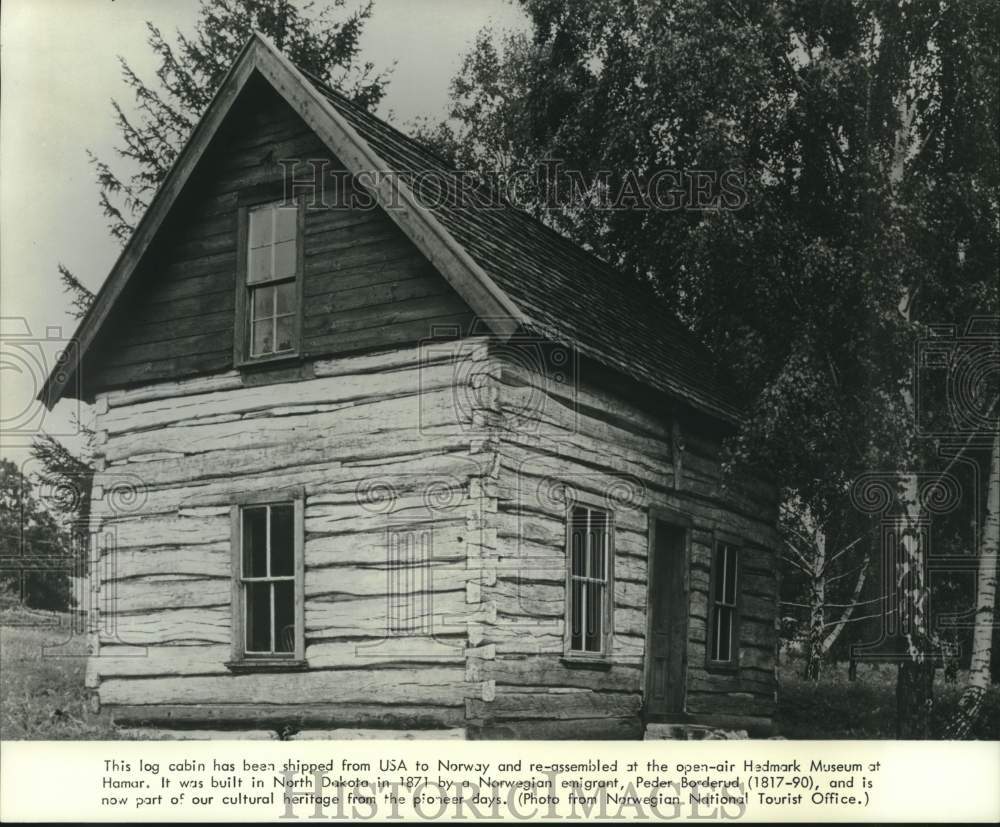 1975 Press Photo The re-assembled log cabin at Hedmark Museum in Hamar, Norway- Historic Images